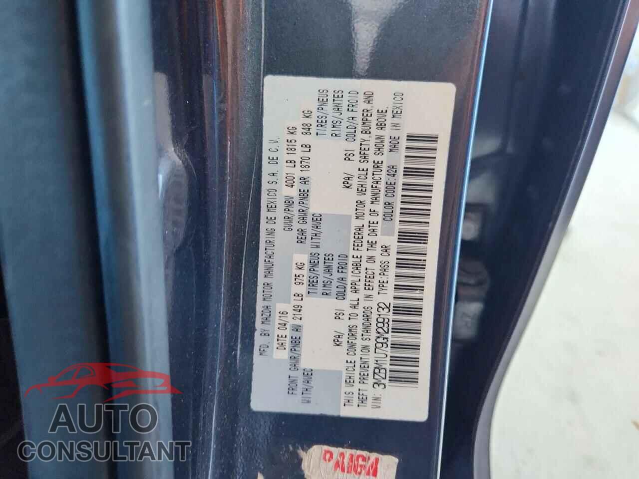 MAZDA 3 2016 - 3MZBM1U79GM299132