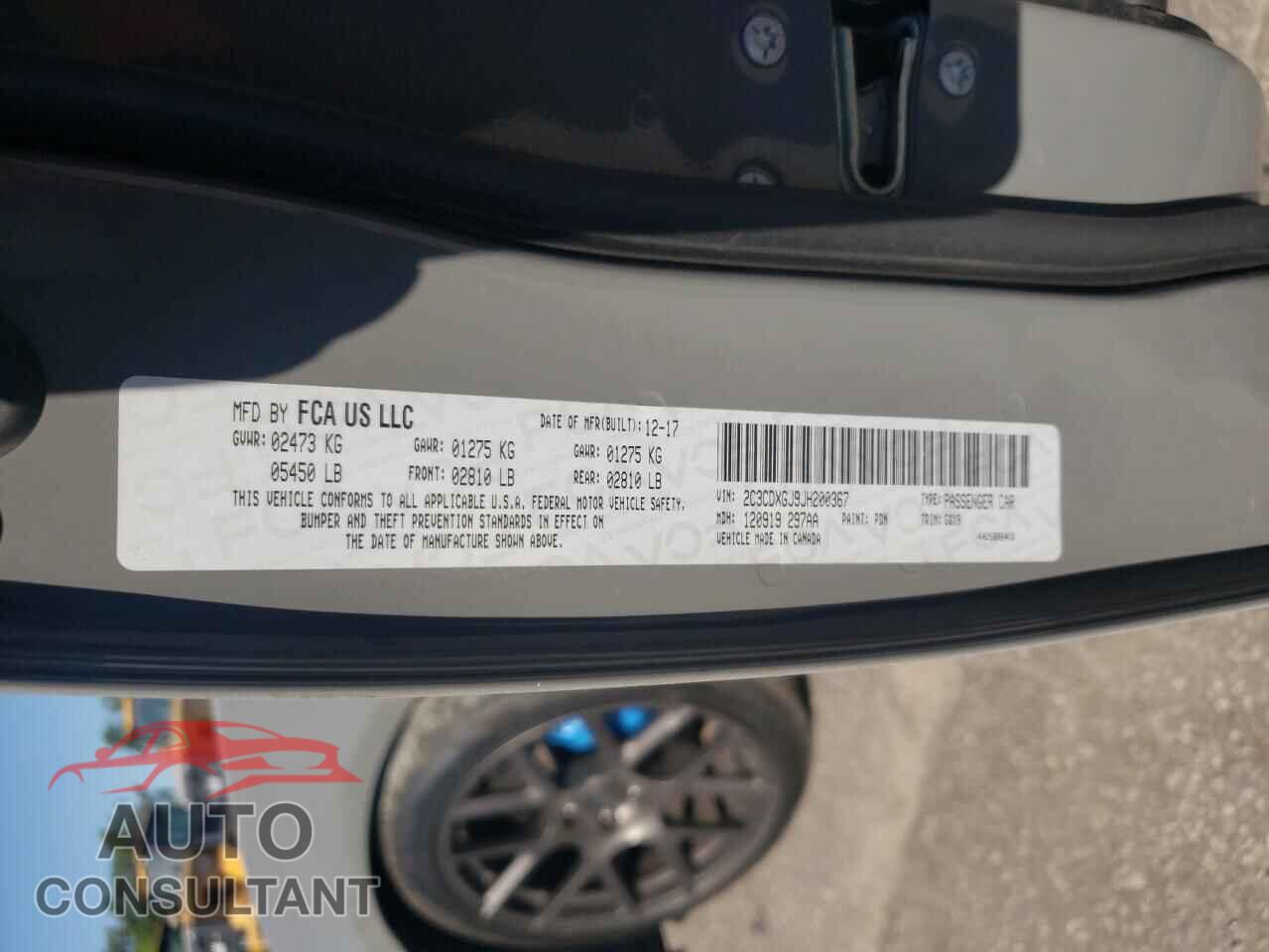 DODGE CHARGER 2018 - 2C3CDXGJ9JH200367