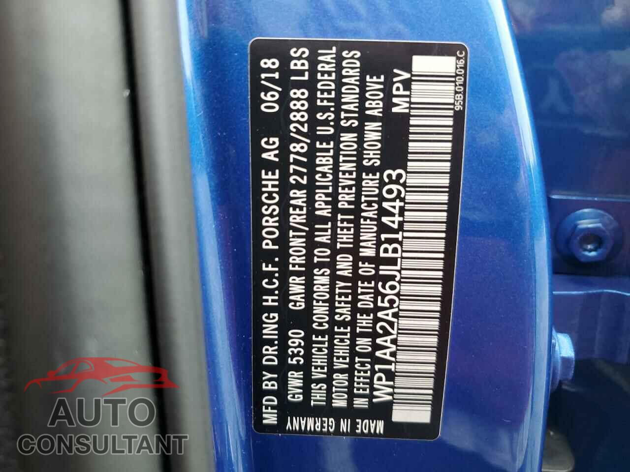 PORSCHE MACAN 2018 - WP1AA2A56JLB14493