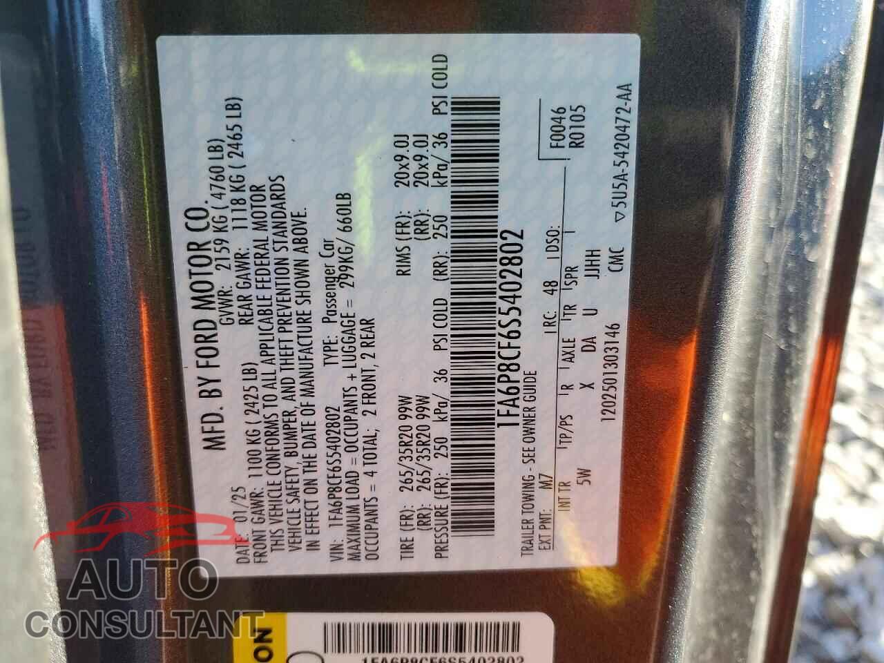 FORD MUSTANG 2025 - 1FA6P8CF6S5402802