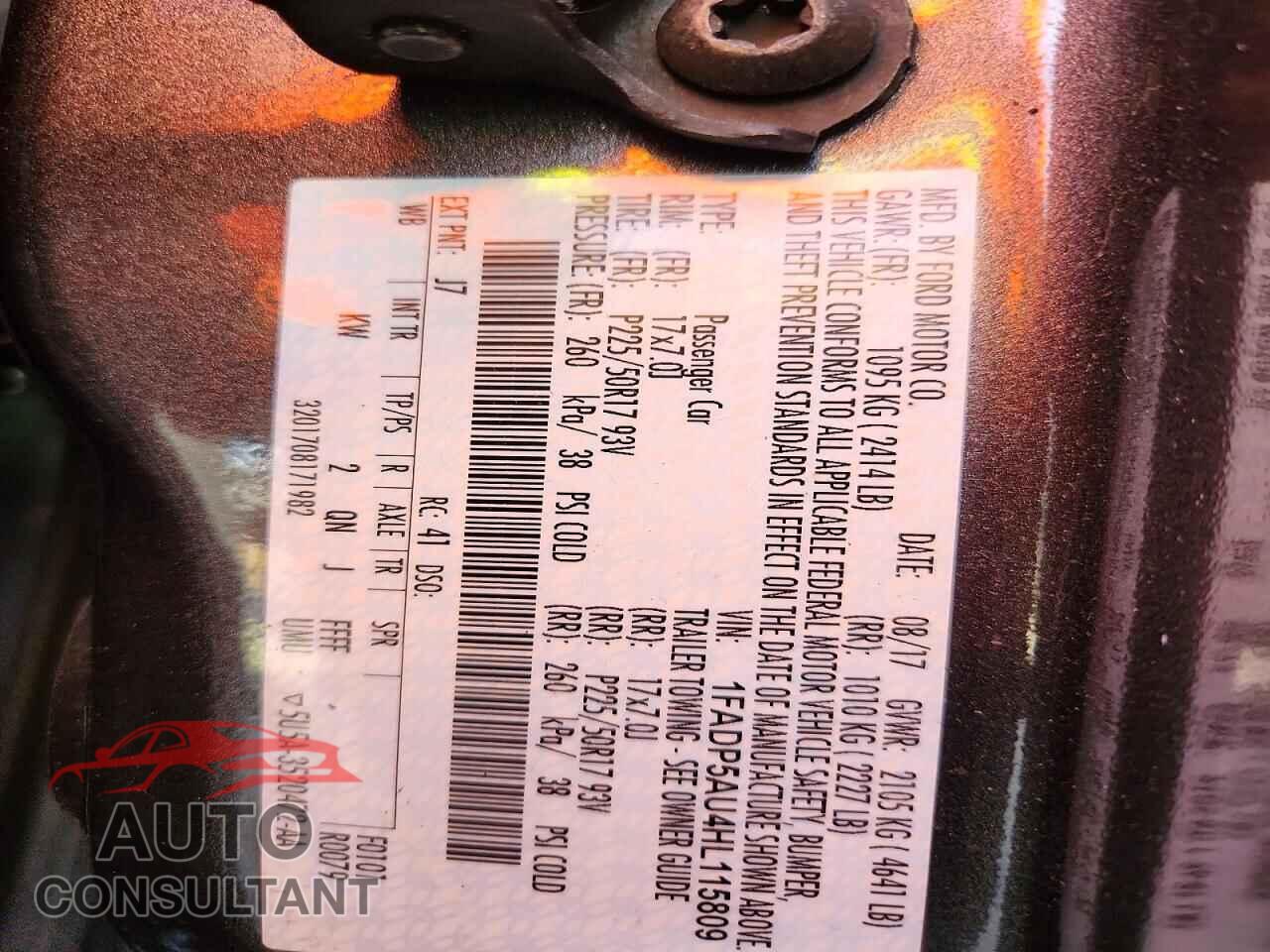FORD CMAX 2017 - 1FADP5AU4HL115809