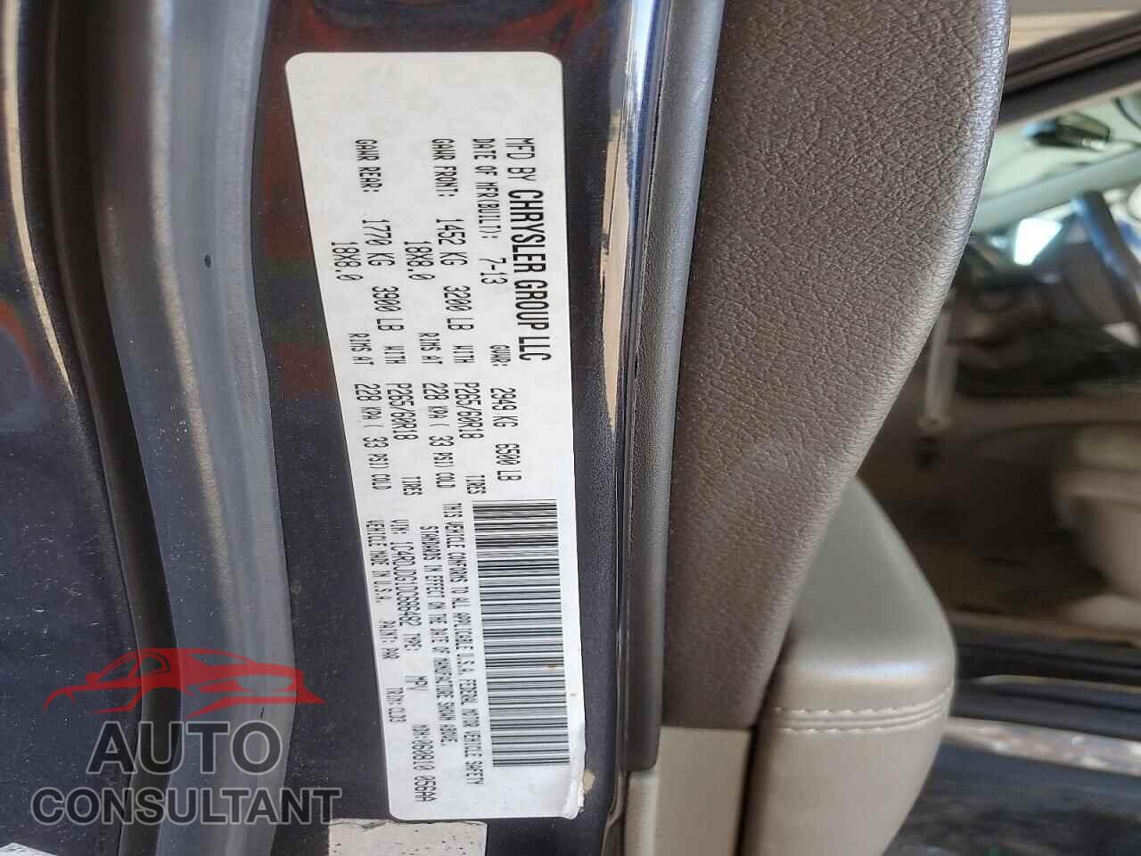 DODGE DURANGO 2013 - 1C4RDJDG1DC686482