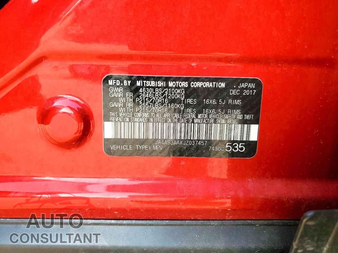 MITSUBISHI ECLIPSE 2018 - JA4AS3AAXJZ037457