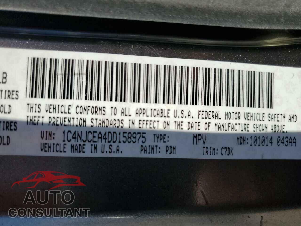 JEEP COMPASS 2013 - 1C4NJCEA4DD158975
