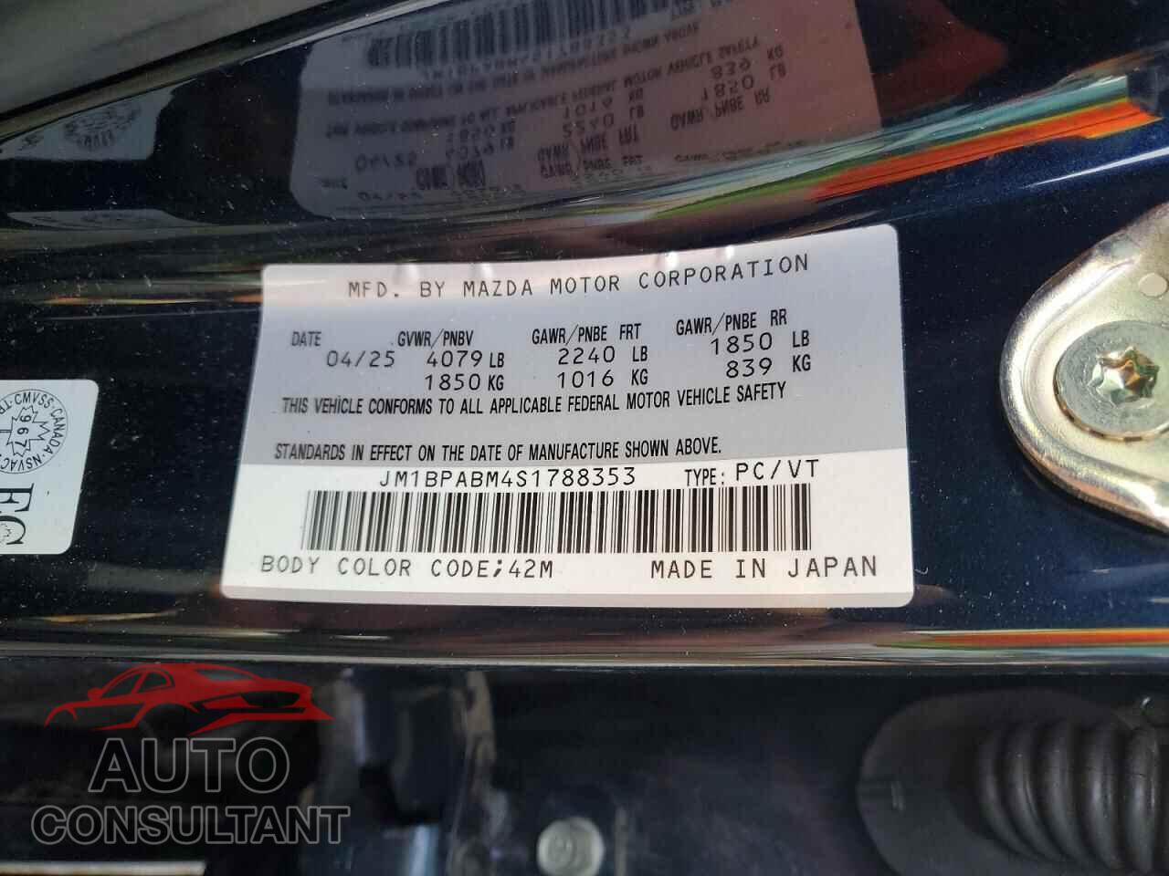 MAZDA 3 SELECT S 2025 - JM1BPABM4S1788353
