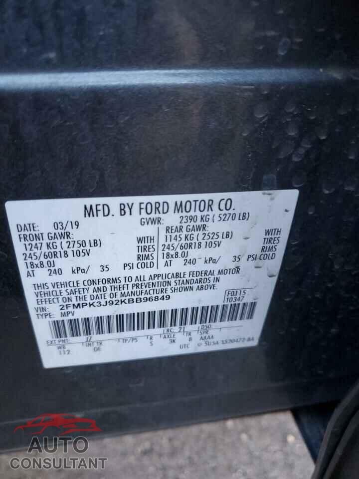 FORD EDGE 2019 - 2FMPK3J92KBB96849