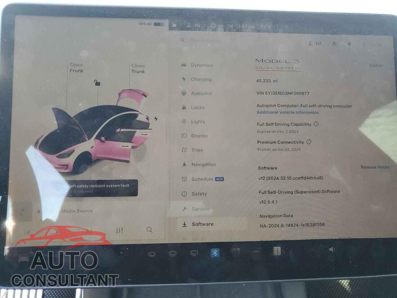 TESLA MODEL 3 2022 - 5YJ3E1EC8NF260677