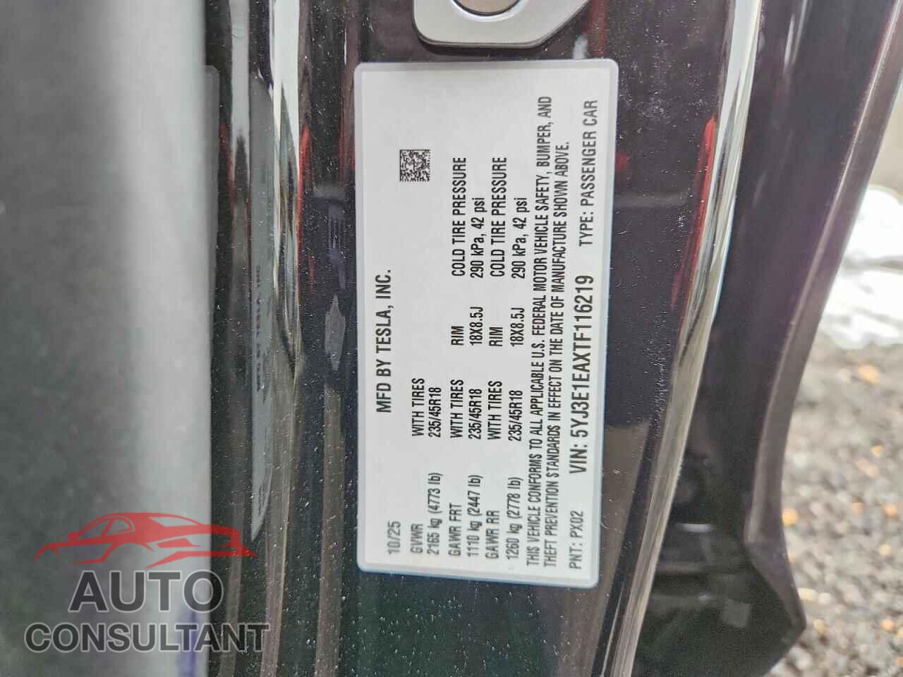 TESLA MODEL 3 2026 - 5YJ3E1EAXTF116219