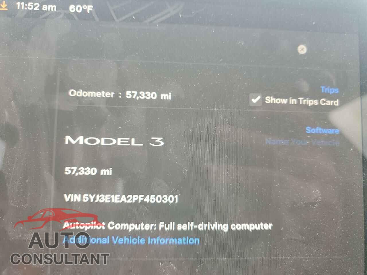 TESLA MODEL 3 2023 - 5YJ3E1EA2PF450301