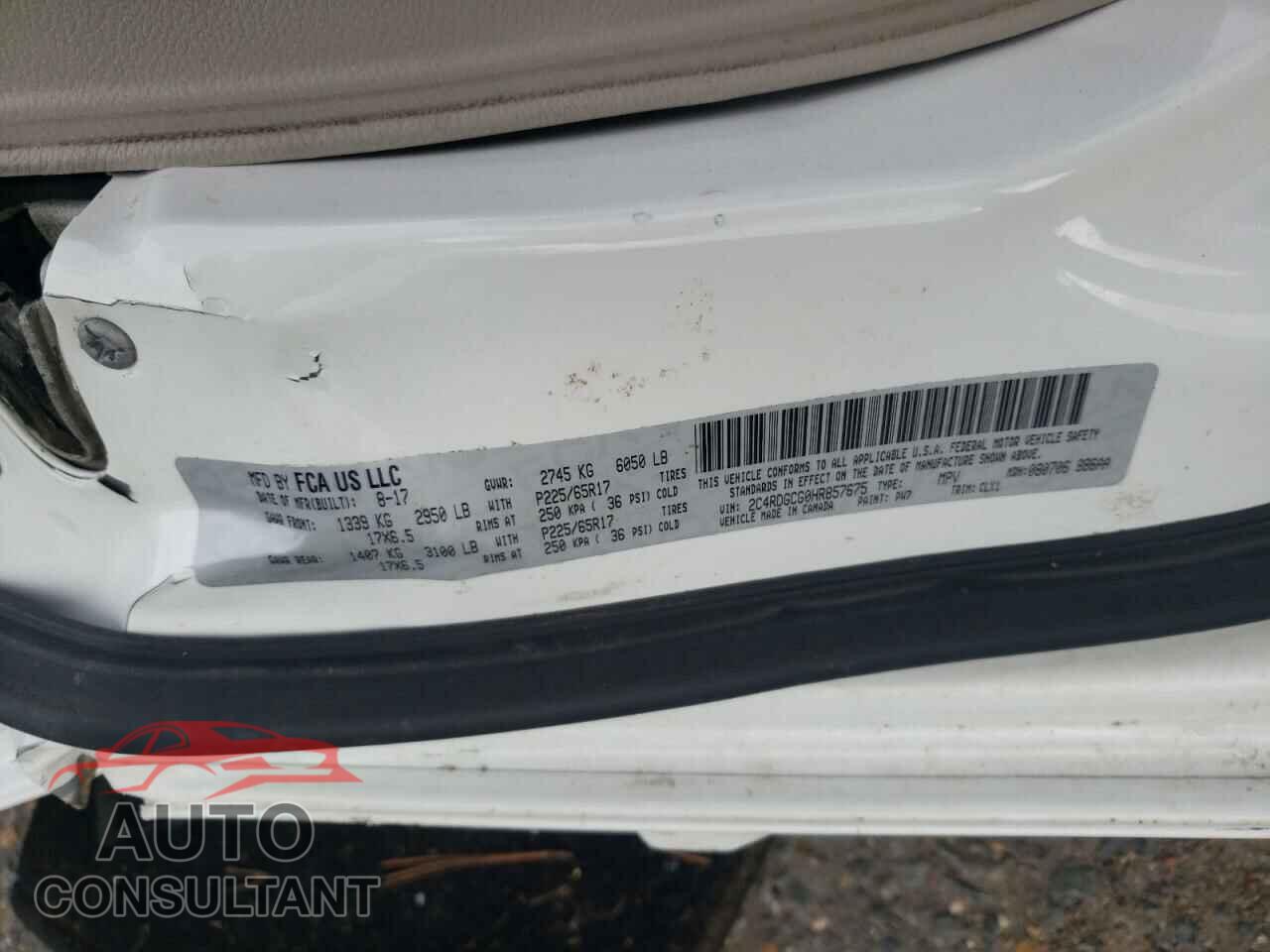DODGE CARAVAN 2017 - 2C4RDGCG0HR857675
