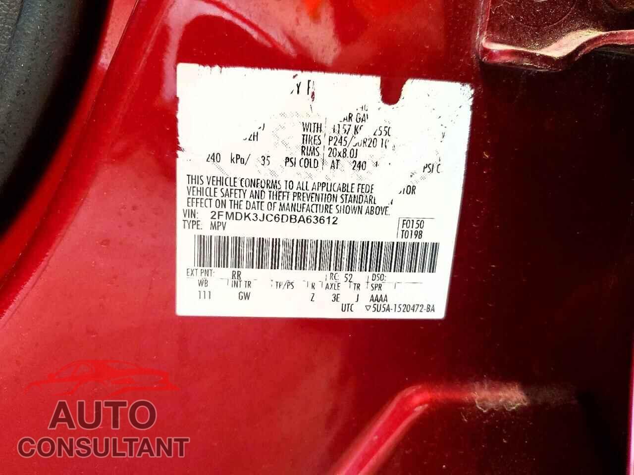 FORD EDGE 2013 - 2FMDK3JC6DBA63612