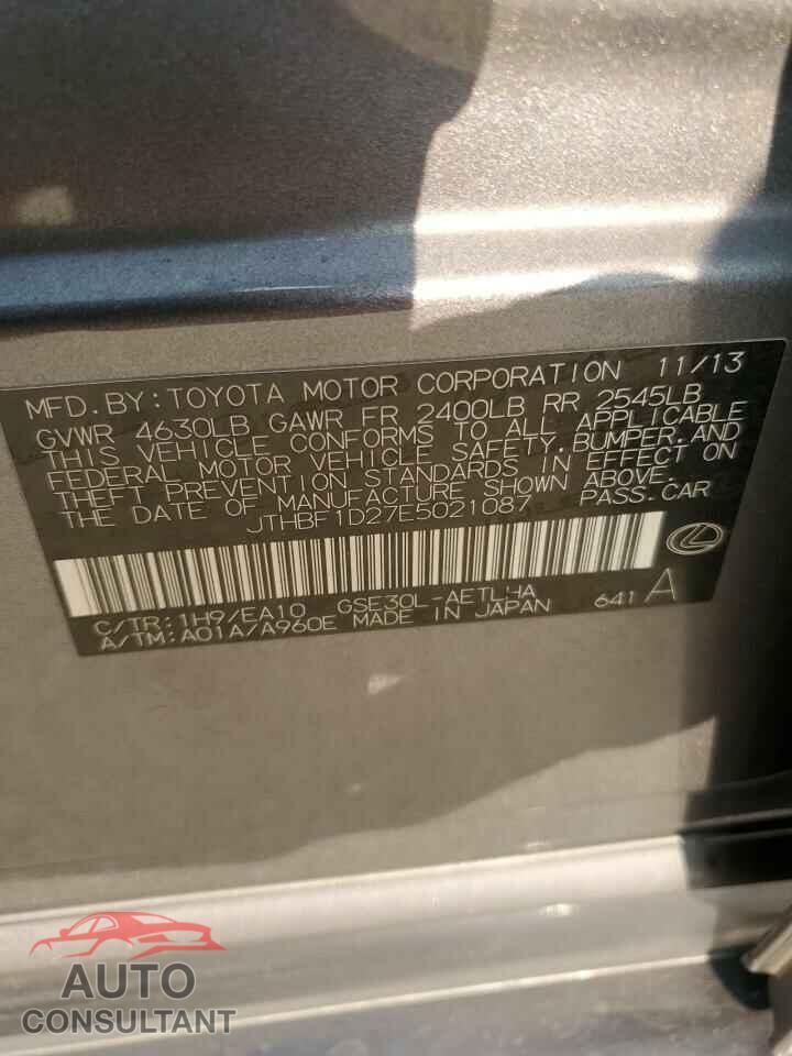 LEXUS IS 2014 - JTHBF1D27E5021087