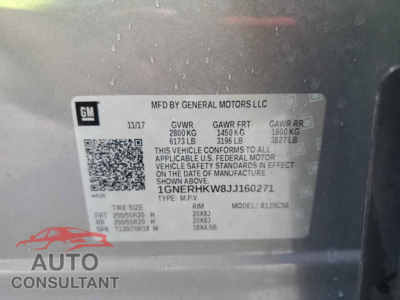 CHEVROLET TRAVERSE 2018 - 1GNERHKW8JJ160271