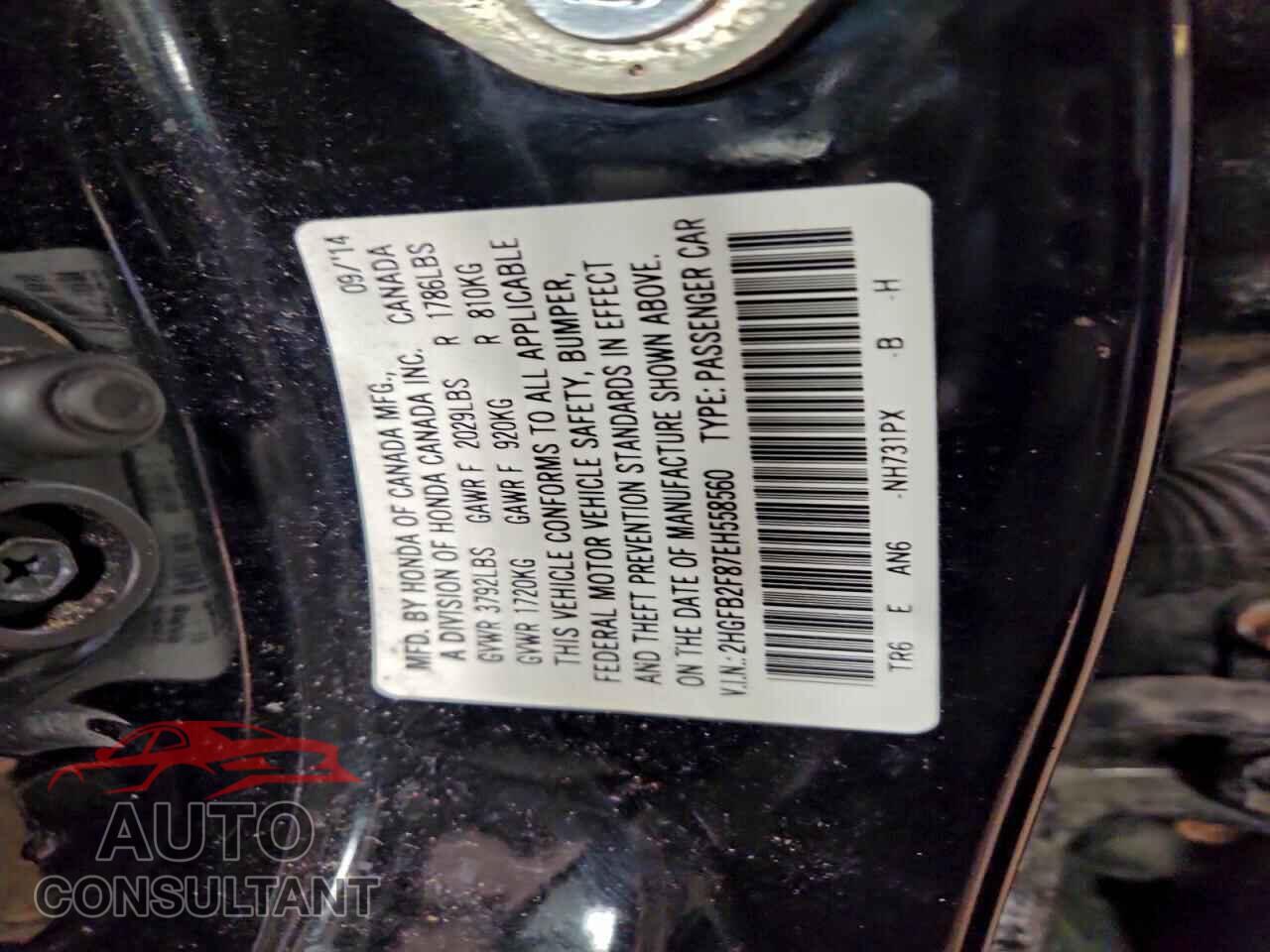 HONDA CIVIC 2014 - 2HGFB2F87EH558560