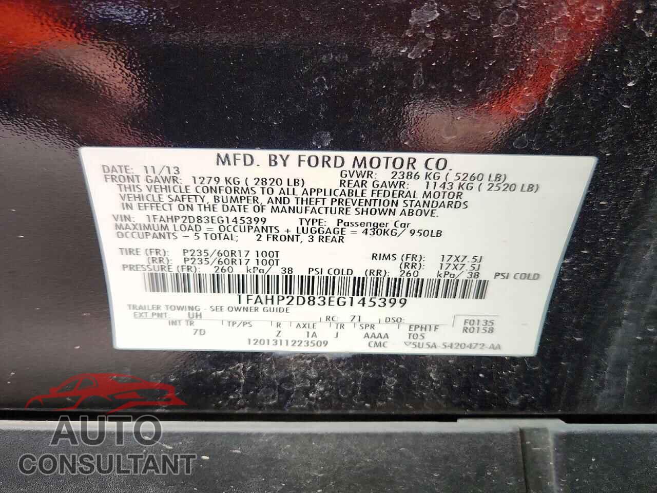 FORD TAURUS 2014 - 1FAHP2D83EG145399