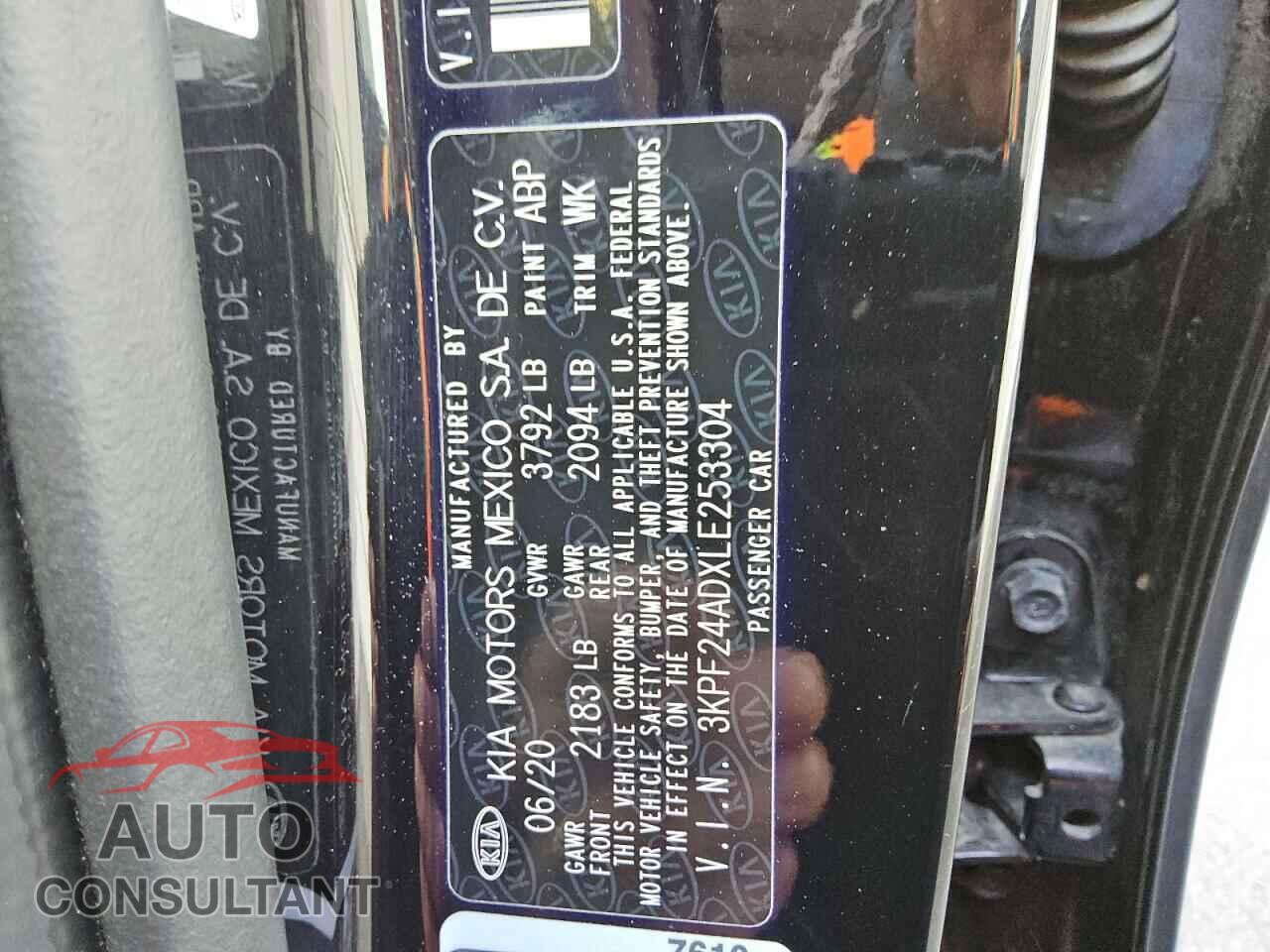 KIA FORTE 2020 - 3KPF24ADXLE253304