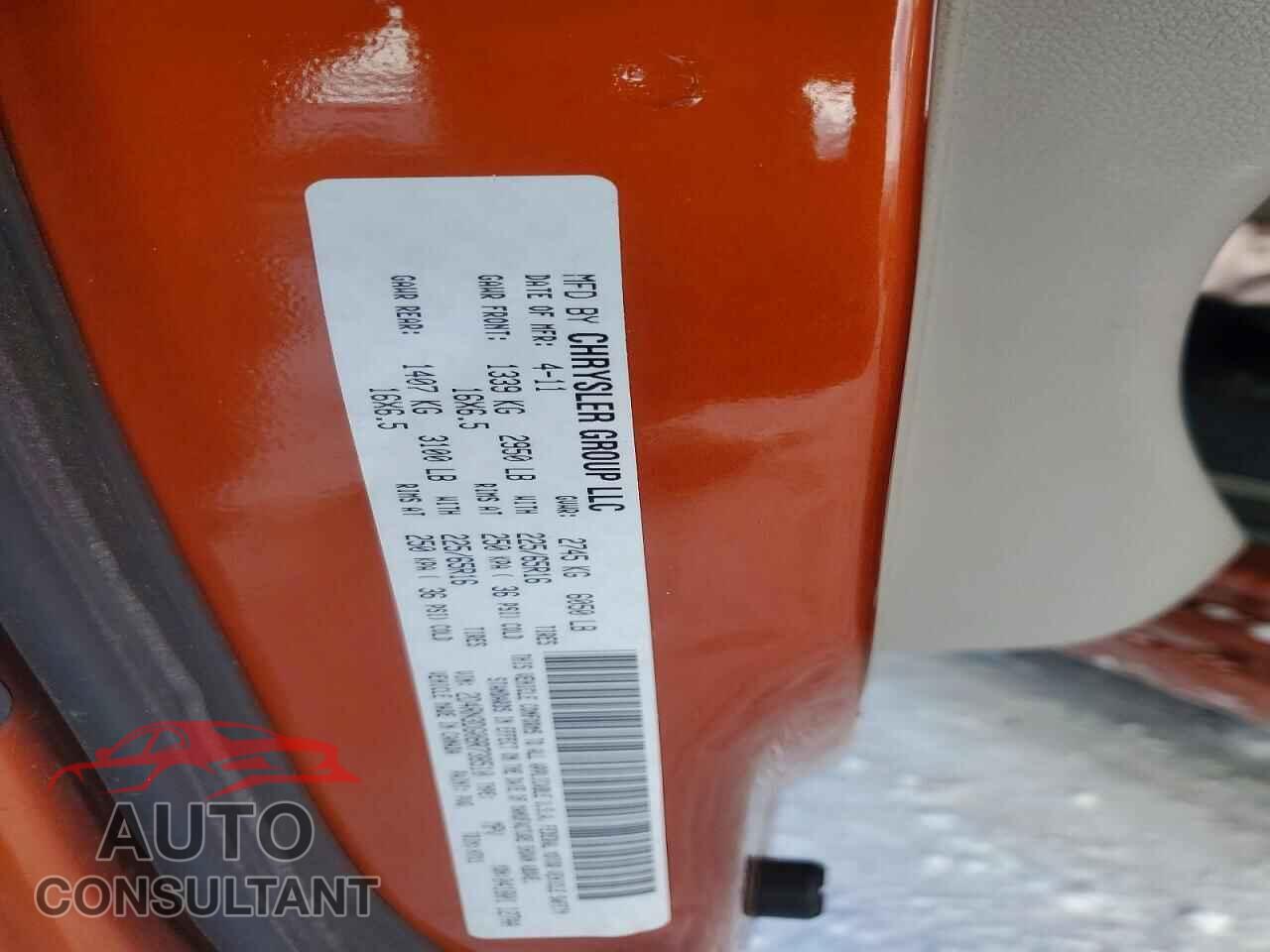 DODGE CARAVAN 2011 - 2D4RN3DG0BR738510