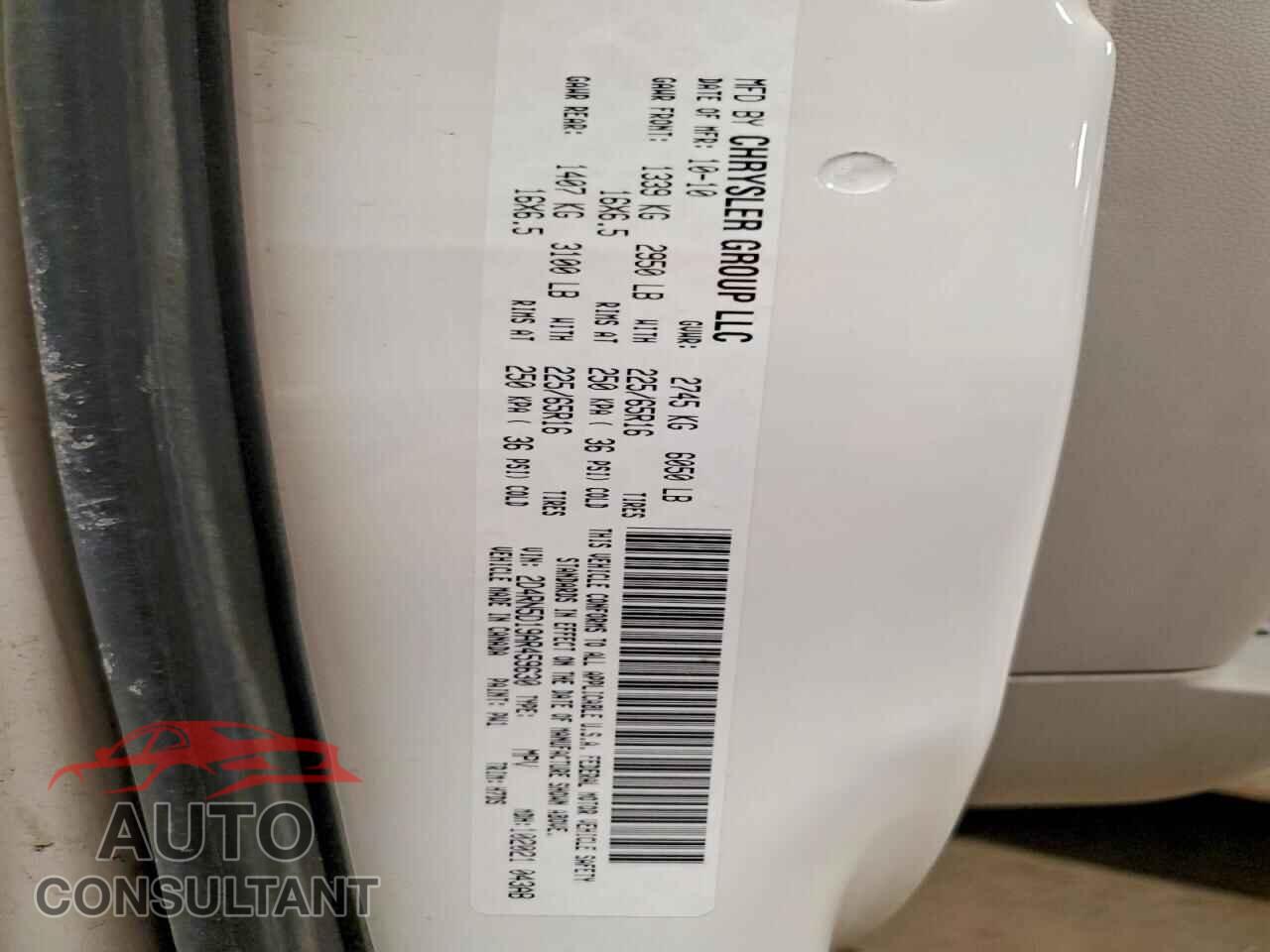 DODGE CARAVAN 2010 - 2D4RN5D19AR459630