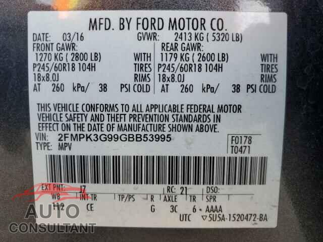 FORD EDGE 2016 - 2FMPK3G99GBB53995