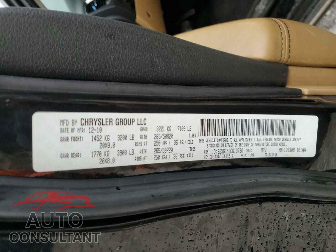 DODGE DURANGO 2011 - 1D4SE5GT5BC613730