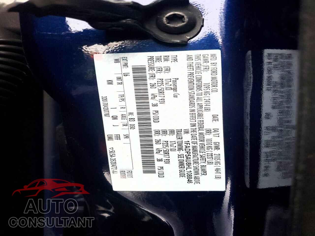 FORD C-MAX 2017 - 1FADP5AU8HL108846