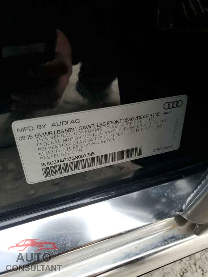 AUDI A8 2016 - WAU34AFD2GN007785