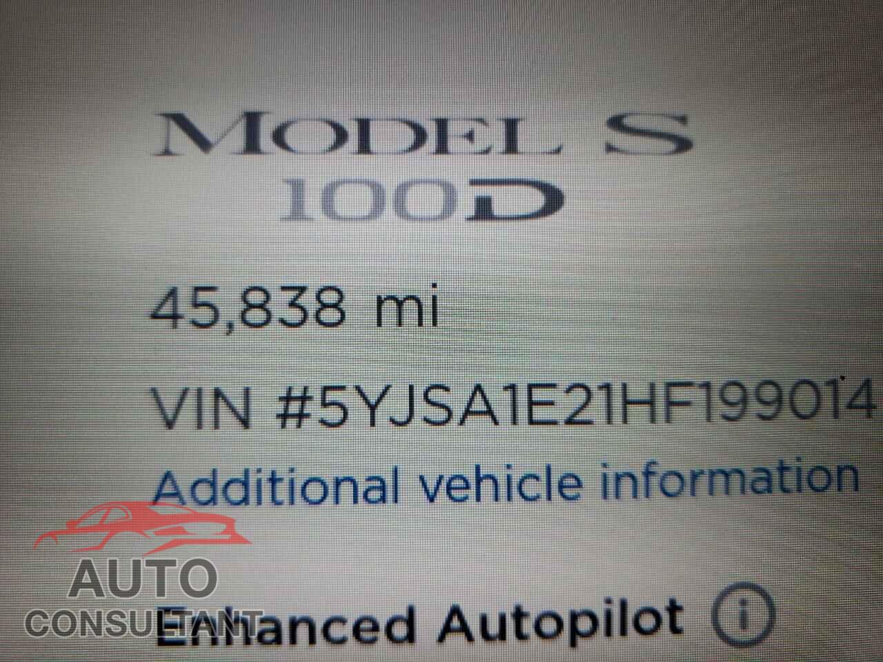 TESLA MODEL S 2017 - 5YJSA1E21HF199014
