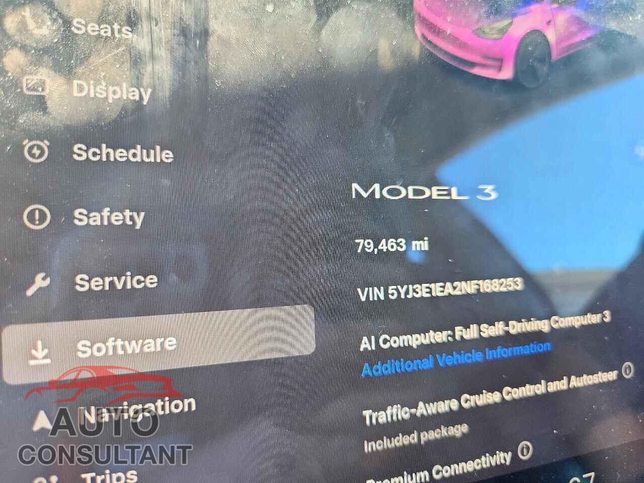 TESLA MODEL 3 2022 - 5YJ3E1EA2NF168253