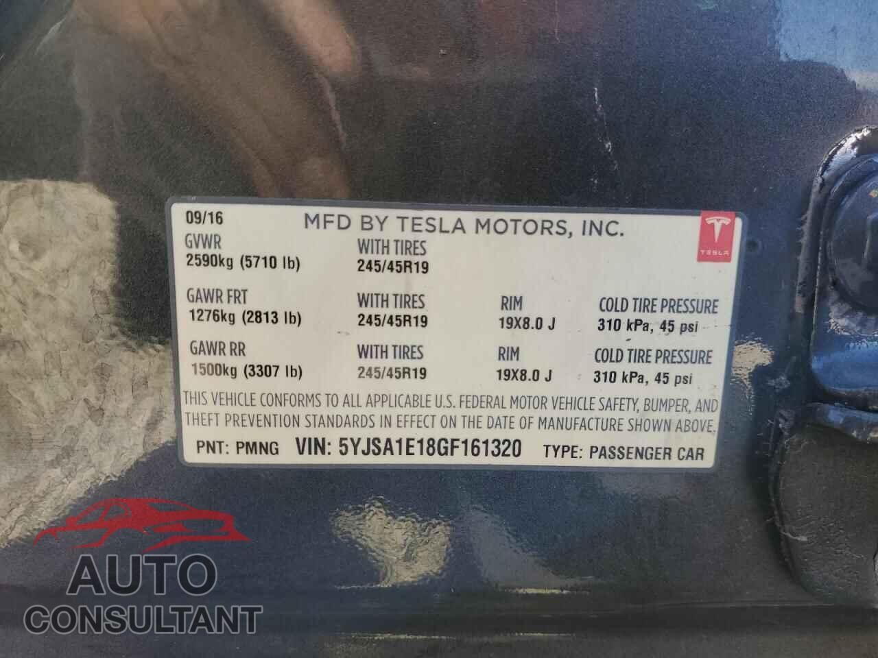 TESLA MODEL S 2016 - 5YJSA1E18GF161320