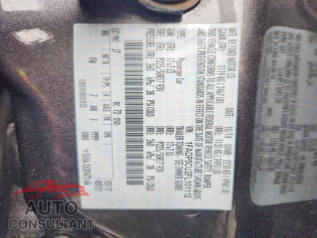 FORD CMAX 2015 - 1FADP5CU2FL101112