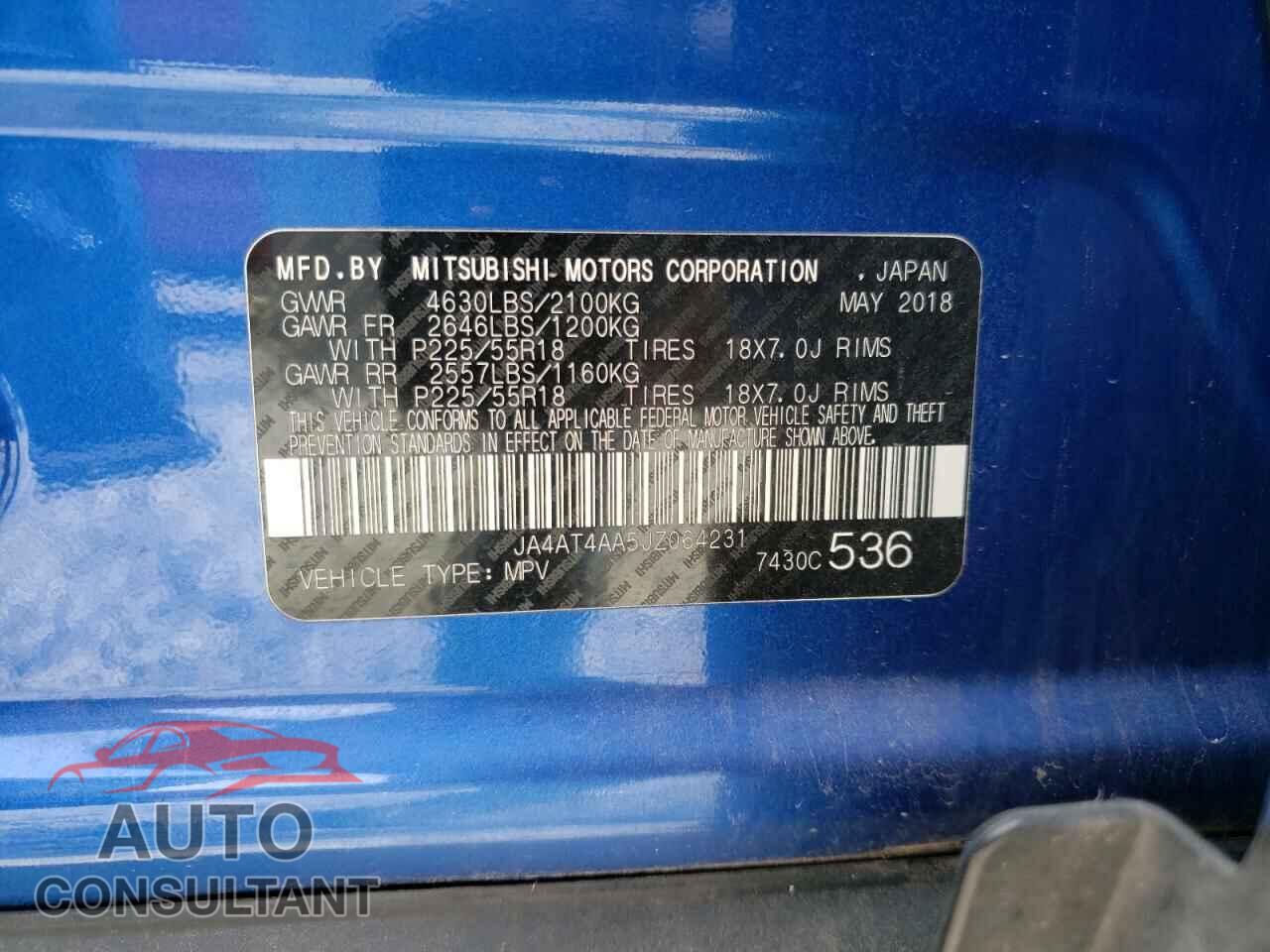 MITSUBISHI ECLIPSE 2018 - JA4AT4AA5JZ064231