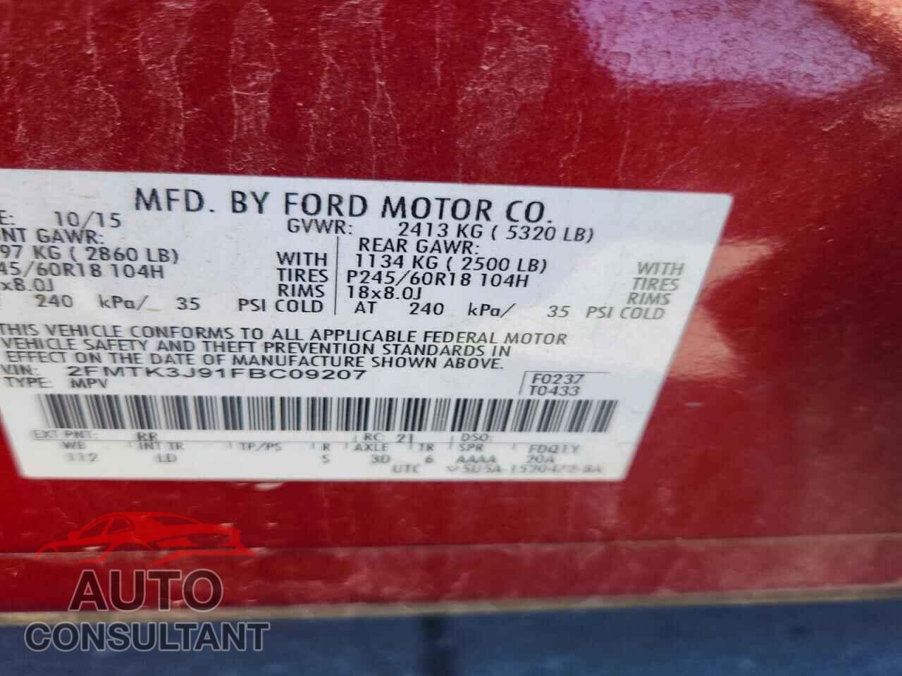 FORD EDGE 2015 - 2FMTK3J91FBC09207