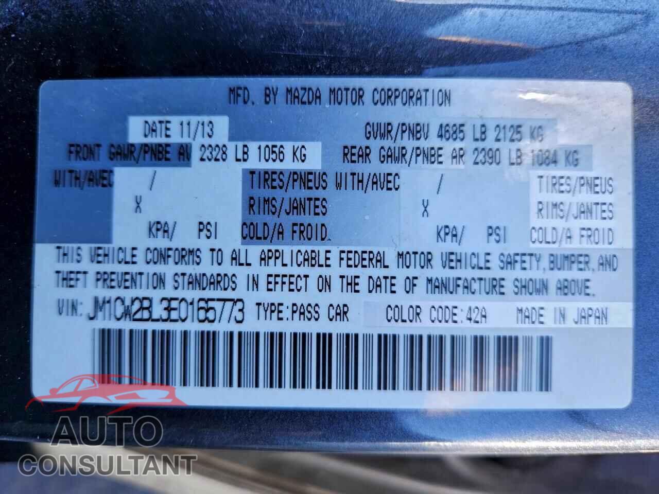 MAZDA 5 2014 - JM1CW2BL3E0165773