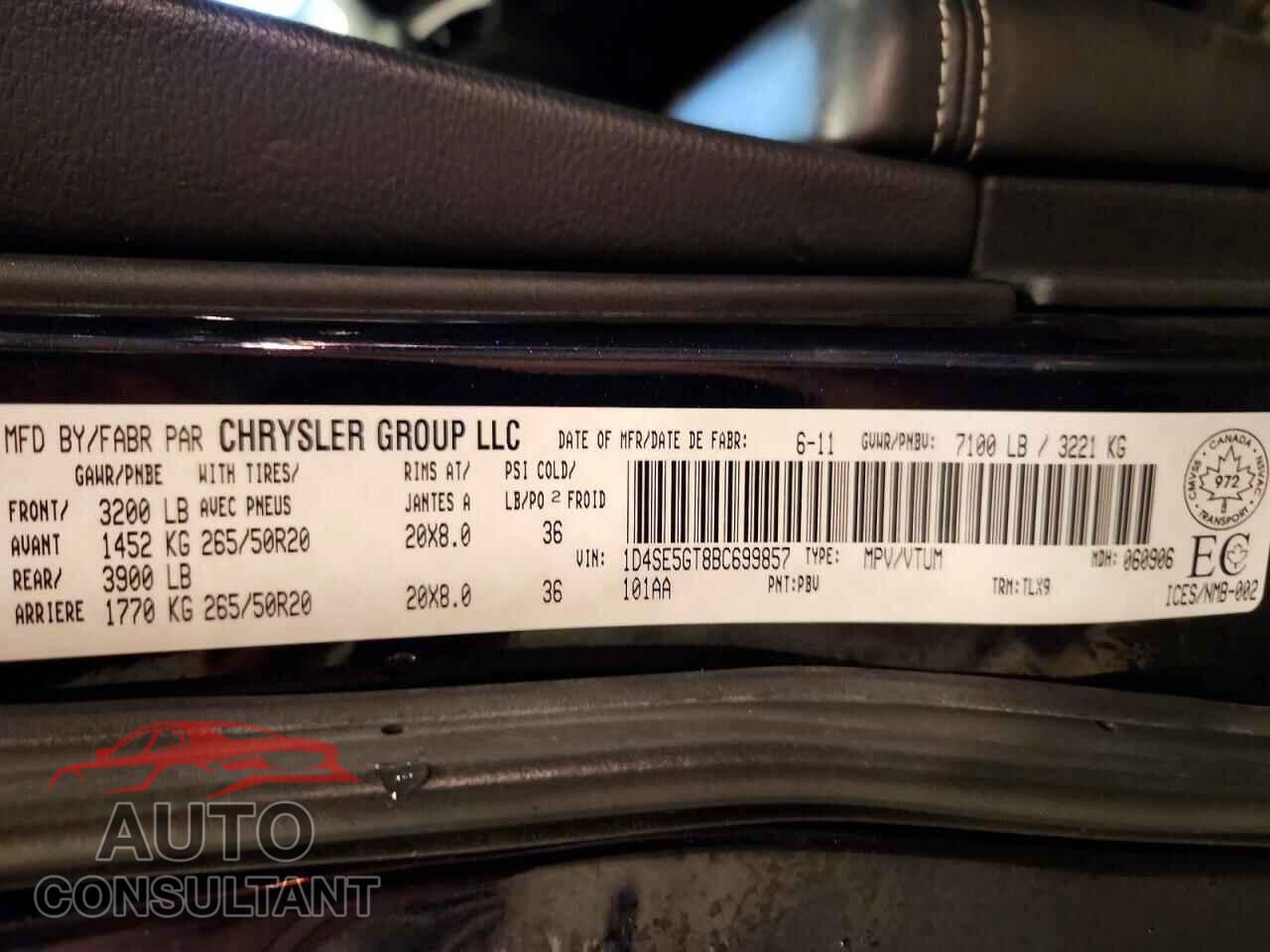 DODGE DURANGO 2011 - 1D4SE5GT8BC699857
