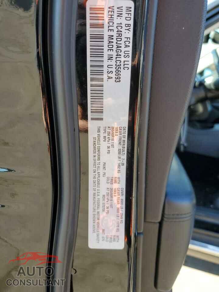 DODGE DURANGO 2020 - 1C4RDJAG4LC356693