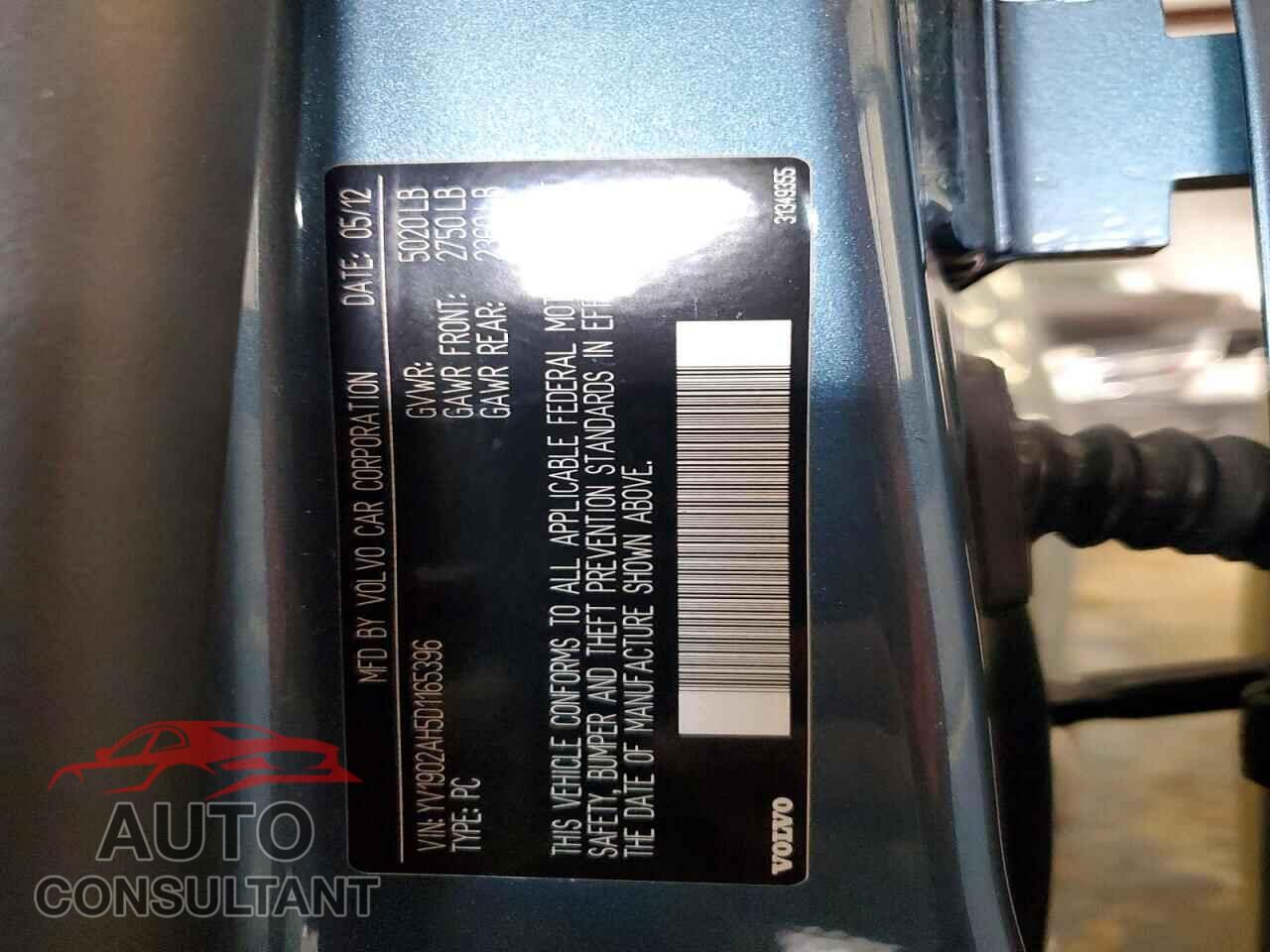 VOLVO S80 2013 - YV1902AH5D1165396