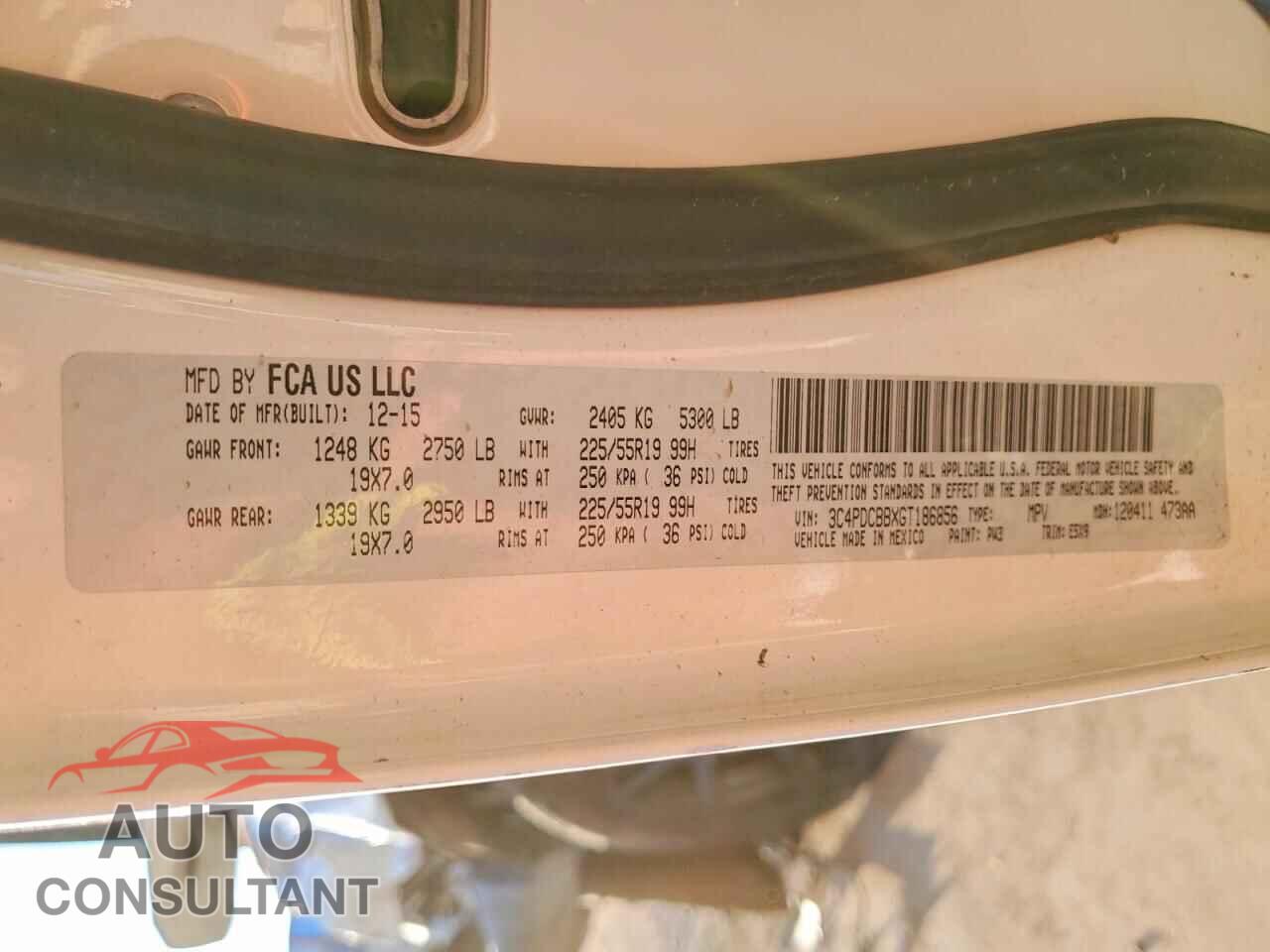 DODGE JOURNEY 2016 - 3C4PDCBBXGT186856