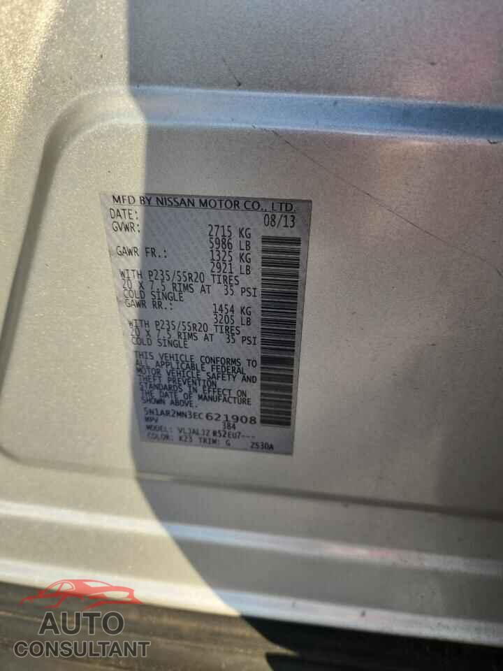 NISSAN PATHFINDER 2014 - 5N1AR2MN3EC621908