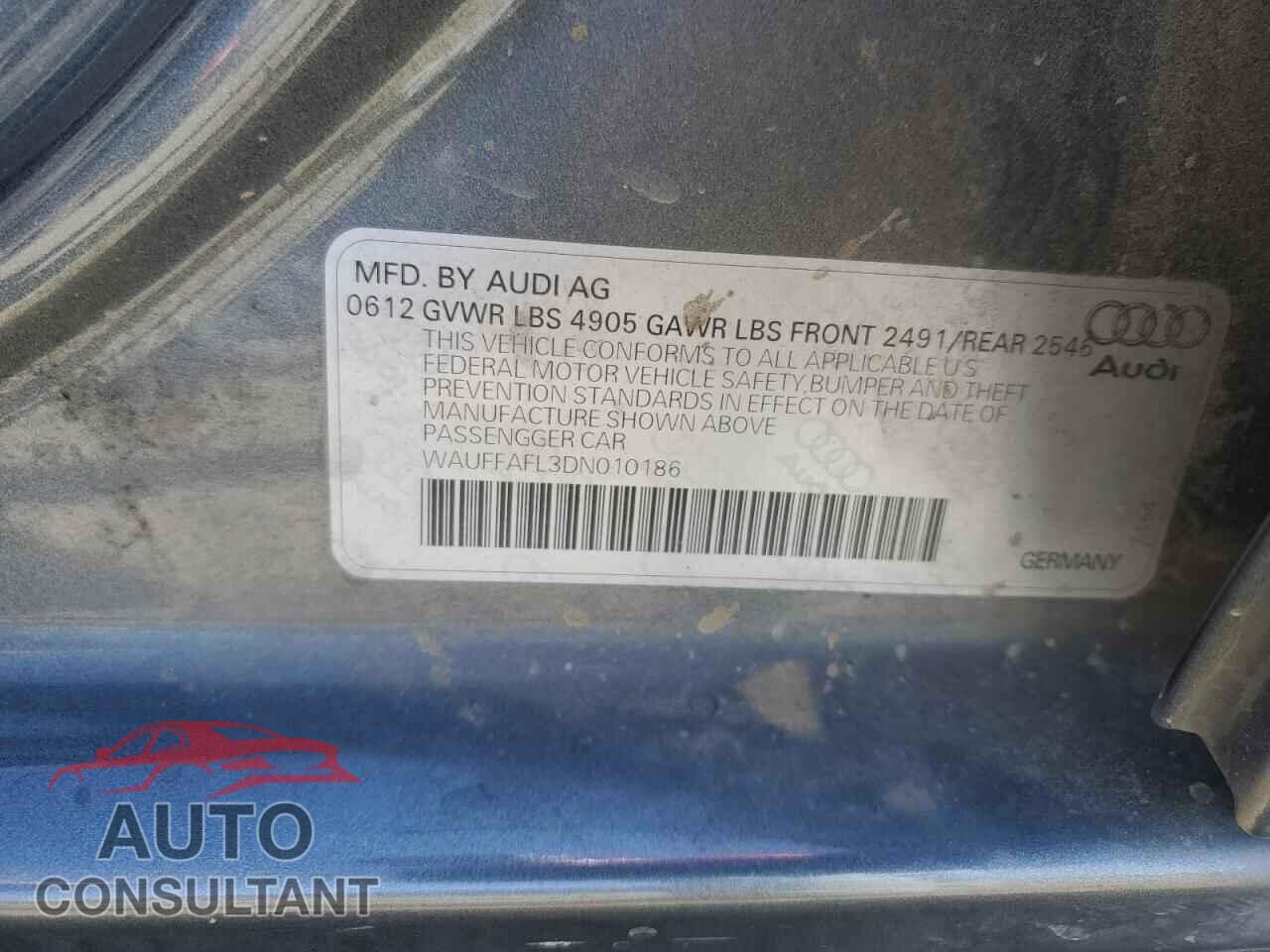 AUDI A4 2013 - WAUFFAFL3DN010186