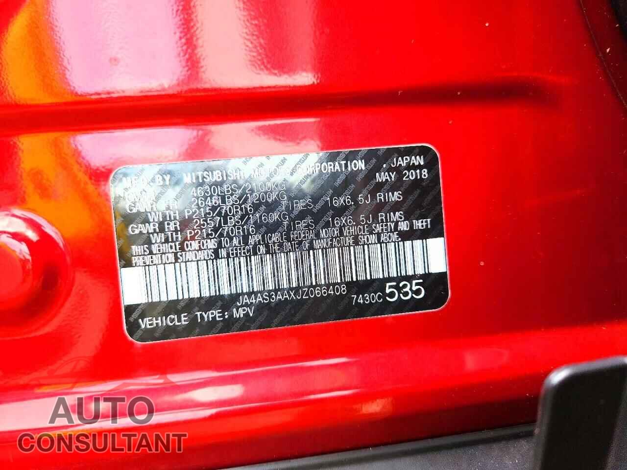 MITSUBISHI ECLIPSE 2018 - JA4AS3AAXJZ066408
