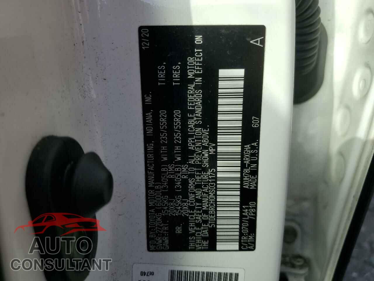 TOYOTA HIGHLANDER 2021 - 5TDEBRCH0MS031175
