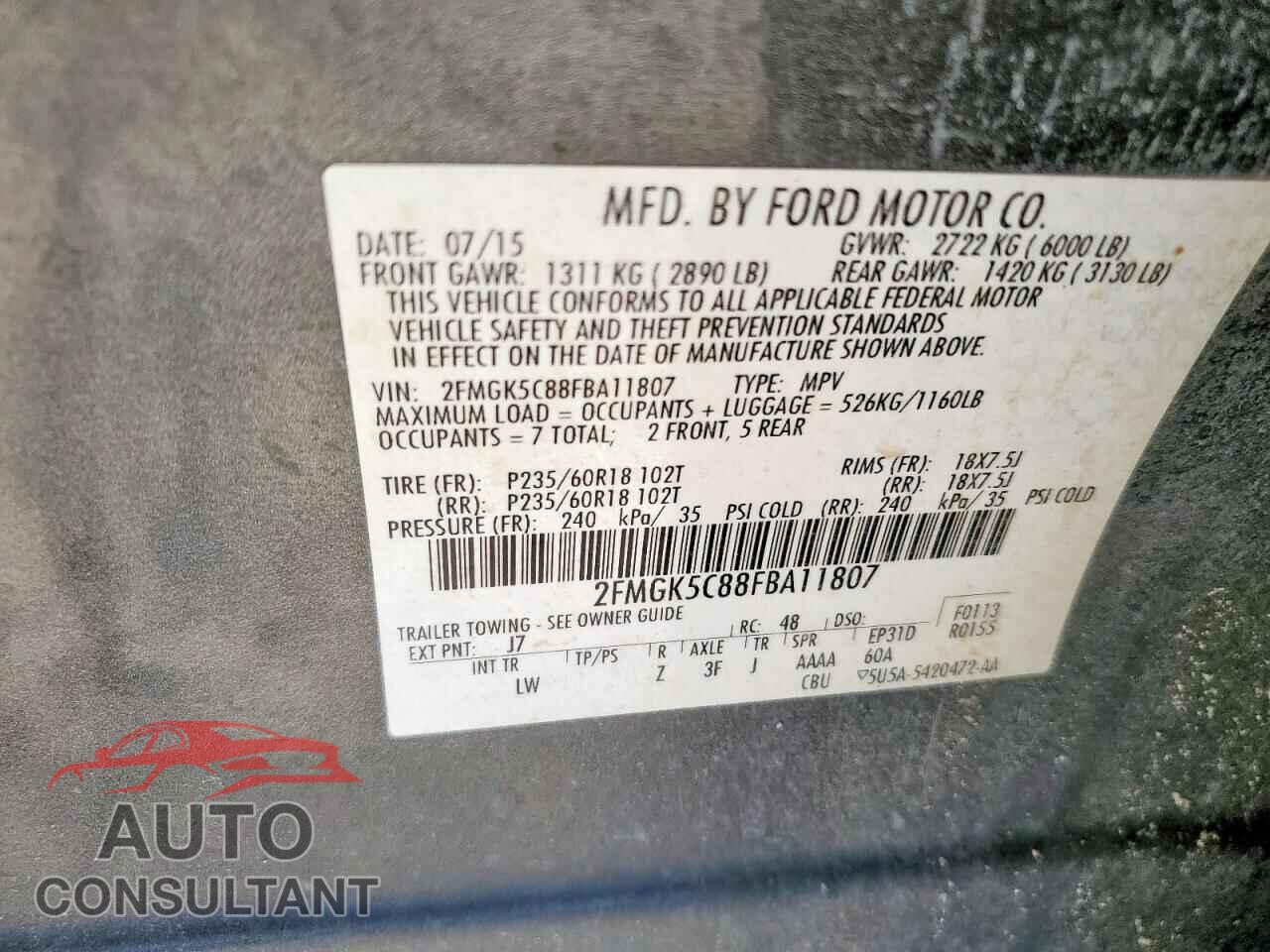FORD FLEX 2015 - 2FMGK5C88FBA11807