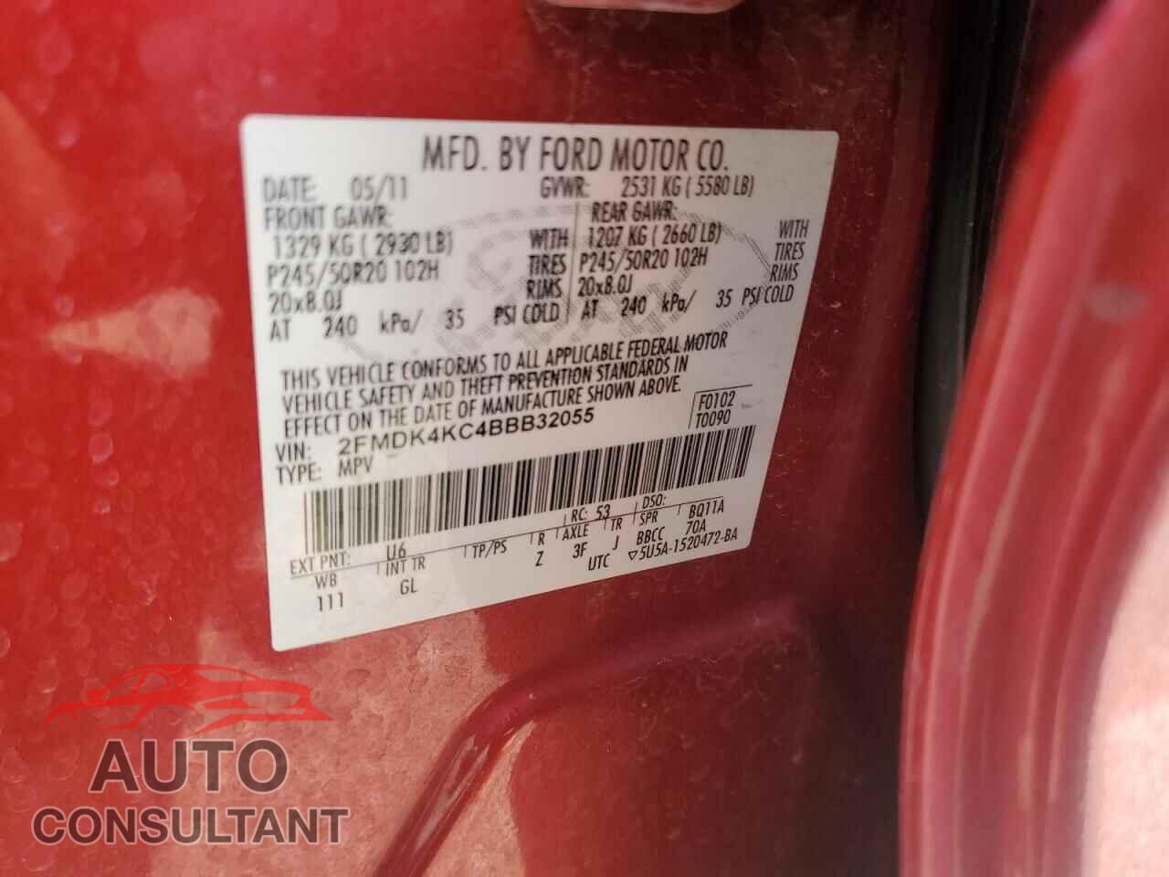 FORD EDGE 2011 - 2FMDK4KC4BBB32055