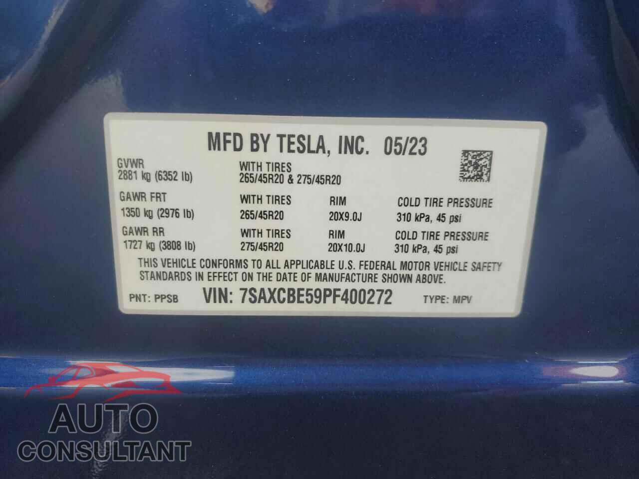 TESLA MODEL X 2023 - 7SAXCBE59PF400272