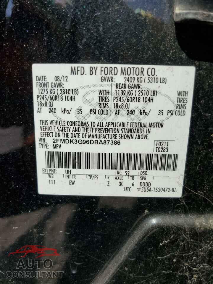 FORD EDGE 2013 - 2FMDK3G96DBA87386