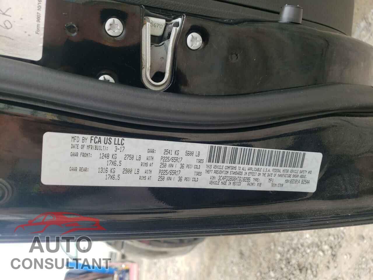 DODGE JOURNEY 2017 - 3C4PDDBG6HT618295