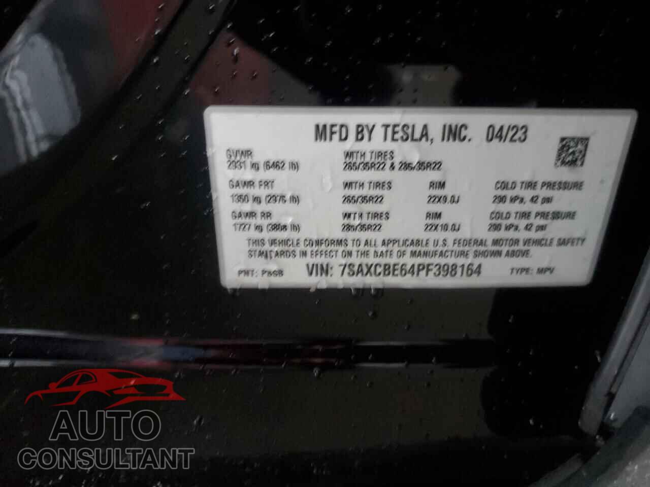 TESLA MODEL X 2023 - 7SAXCBE64PF398164