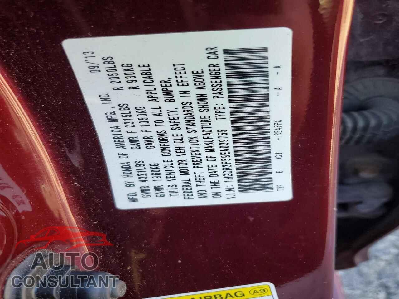 HONDA ACCORD 2014 - 1HGCR2F59EA039755