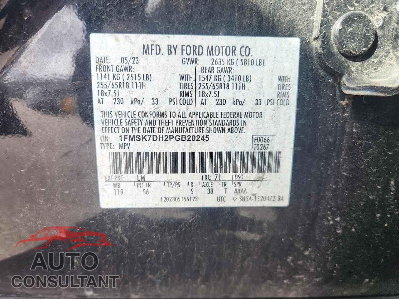 FORD EXPLORER 2023 - 1FMSK7DH2PGB20245