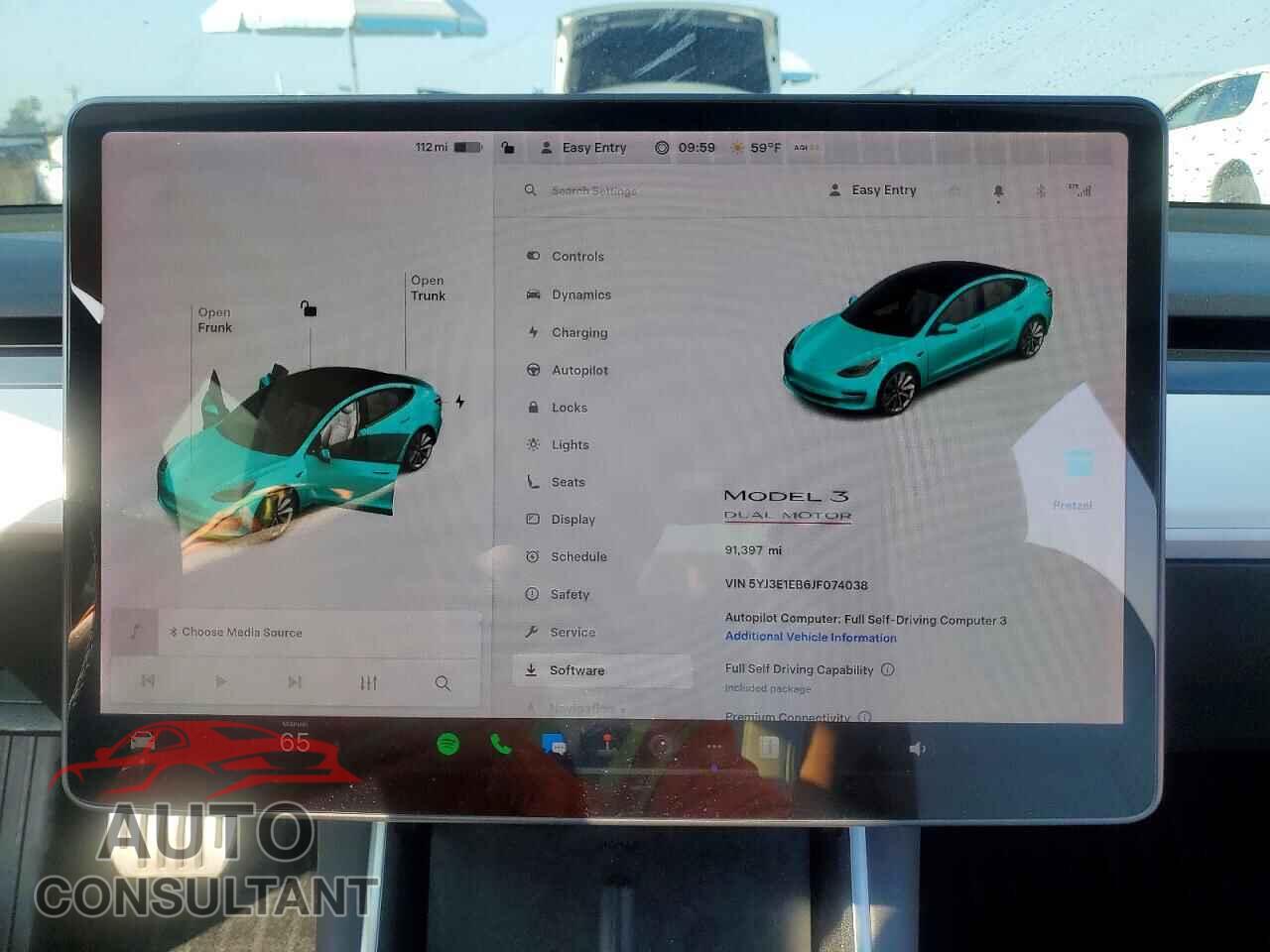 TESLA MODEL 3 2018 - 5YJ3E1EB6JF074038